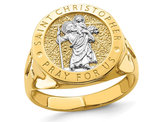 Men's 14K Yellow Gold Saint Christopher Ring